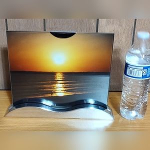 Glass Art and Metal Base